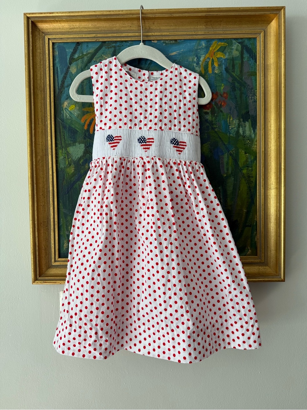 Carriage Boutique White Polka Dot Americana Dress
